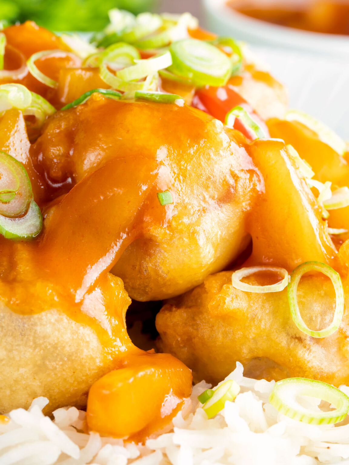 Sweet and Sour Pork Balls in Crispy Batter Krumpli