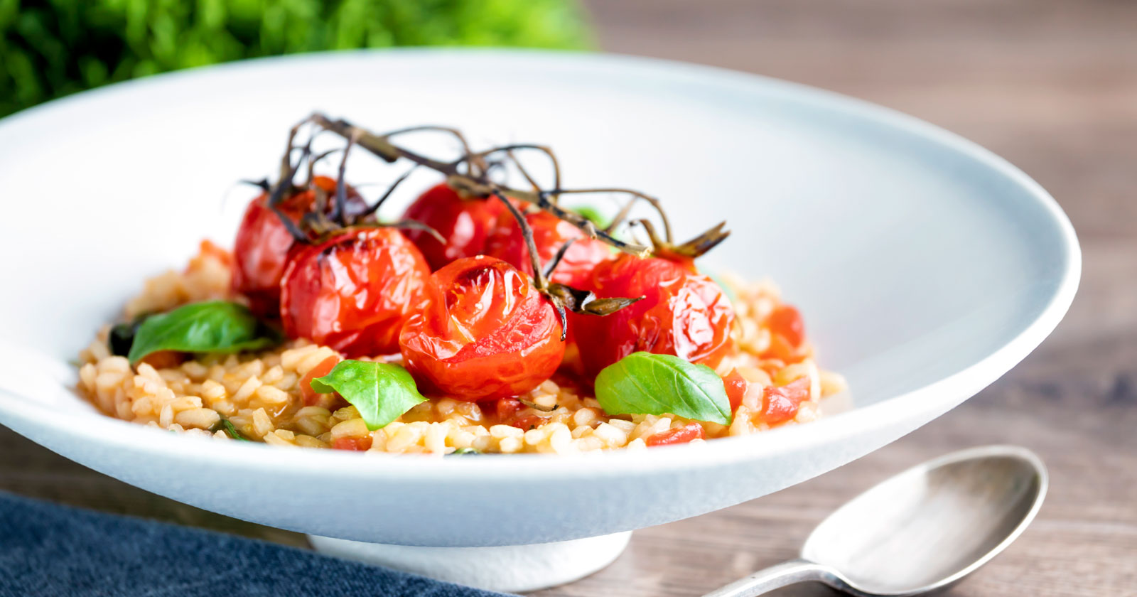 Tomato Risotto with Basil & Roasted Tomatoes