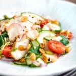 Crunchy & spicy Thai chicken salad with peanuts.