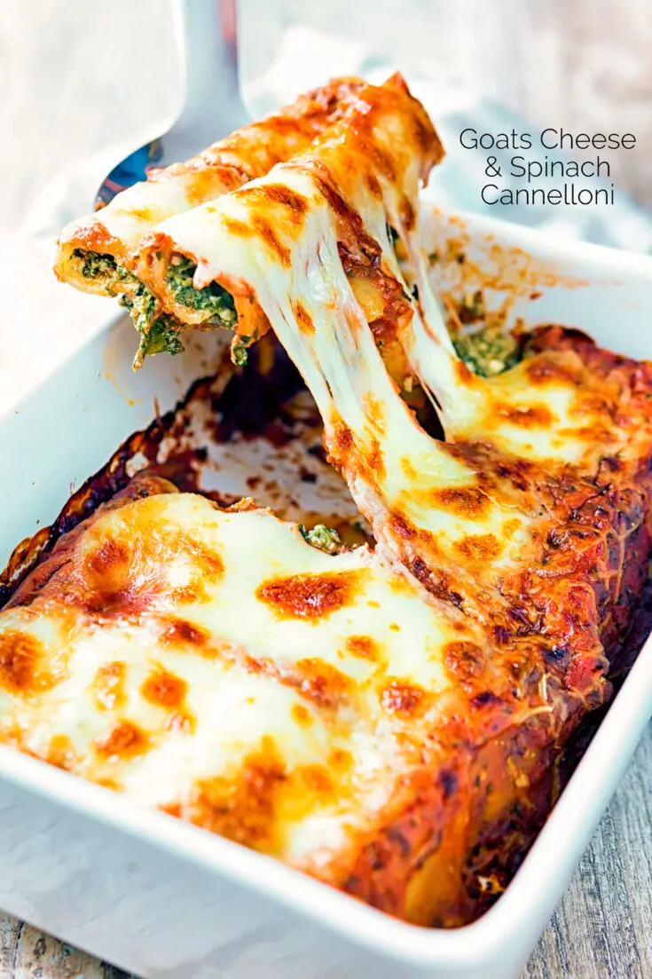 Goats Cheese Cannelloni With Spinach In