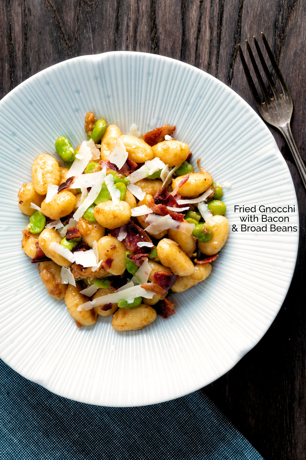 Pan Fried Gnocchi with Bacon and Broad Beans Krumpli