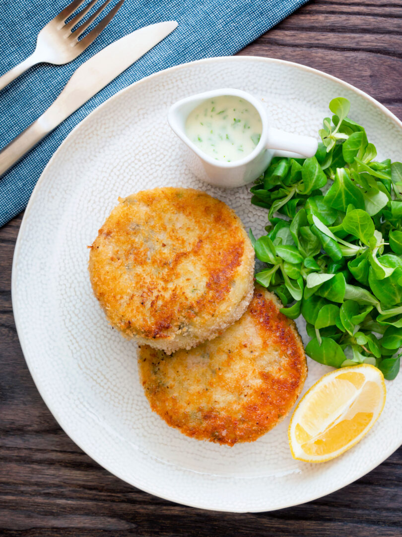 Smoked Haddock Fish cakes with Capers Krumpli