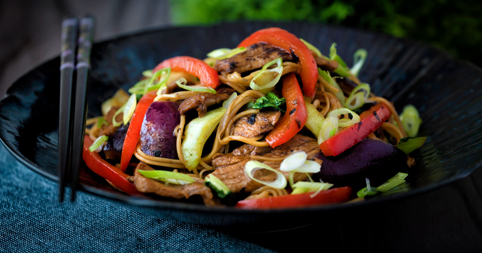 Recipe: Hoisin-Glazed Pork Chops with Stir-Fried Vegetables & Wonton  Noodles - Blue Apron