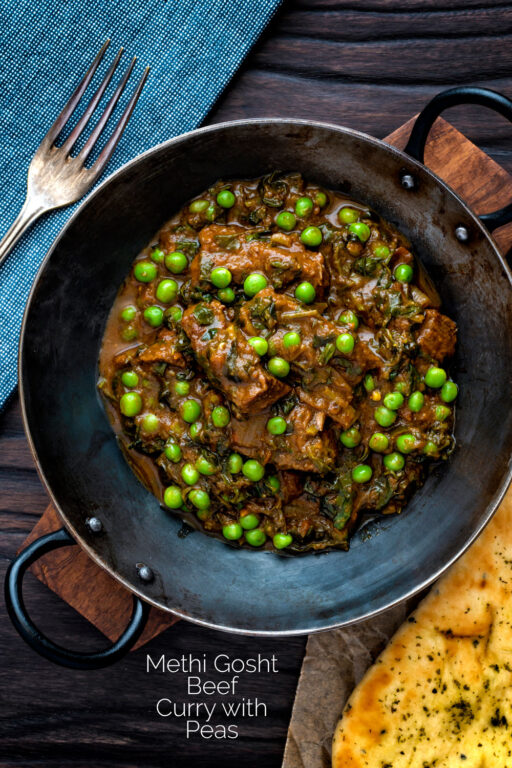 Methi Gosht Curry with Peas Krumpli