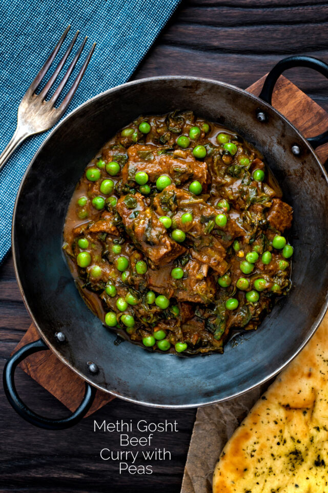 Methi Gosht Curry with Peas Krumpli