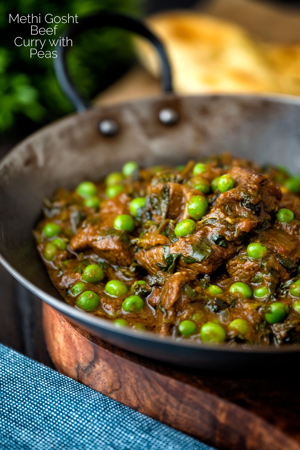 Methi Gosht Curry with Peas Krumpli