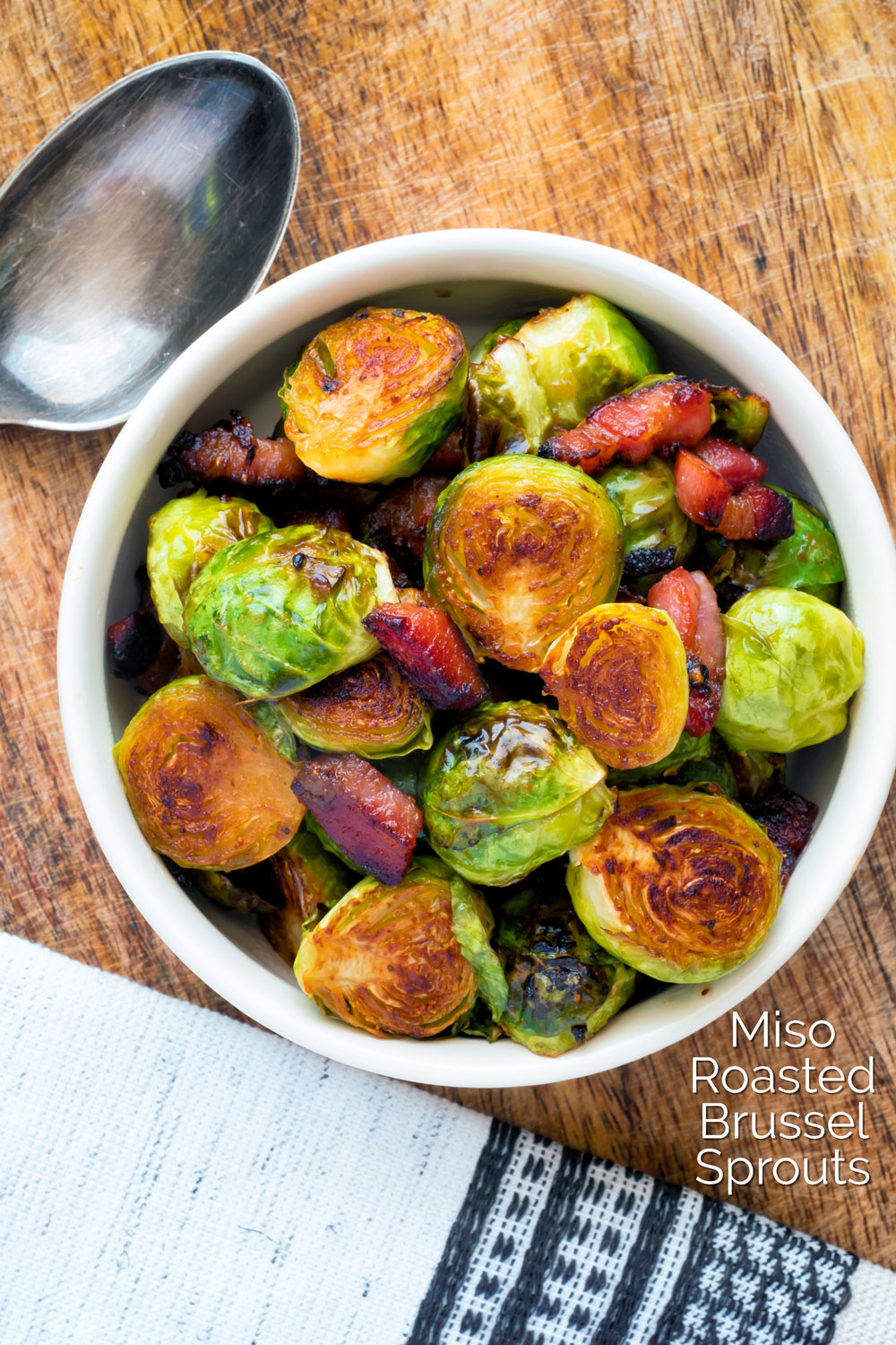 Miso Brussel Sprouts Roasted with Bacon Krumpli
