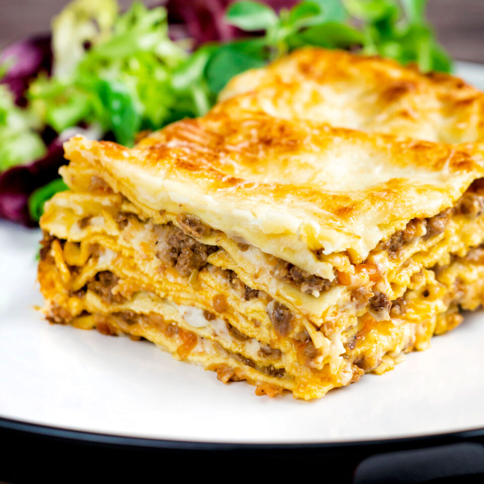 Lasagna Bolognese with Bechamel Krumpli