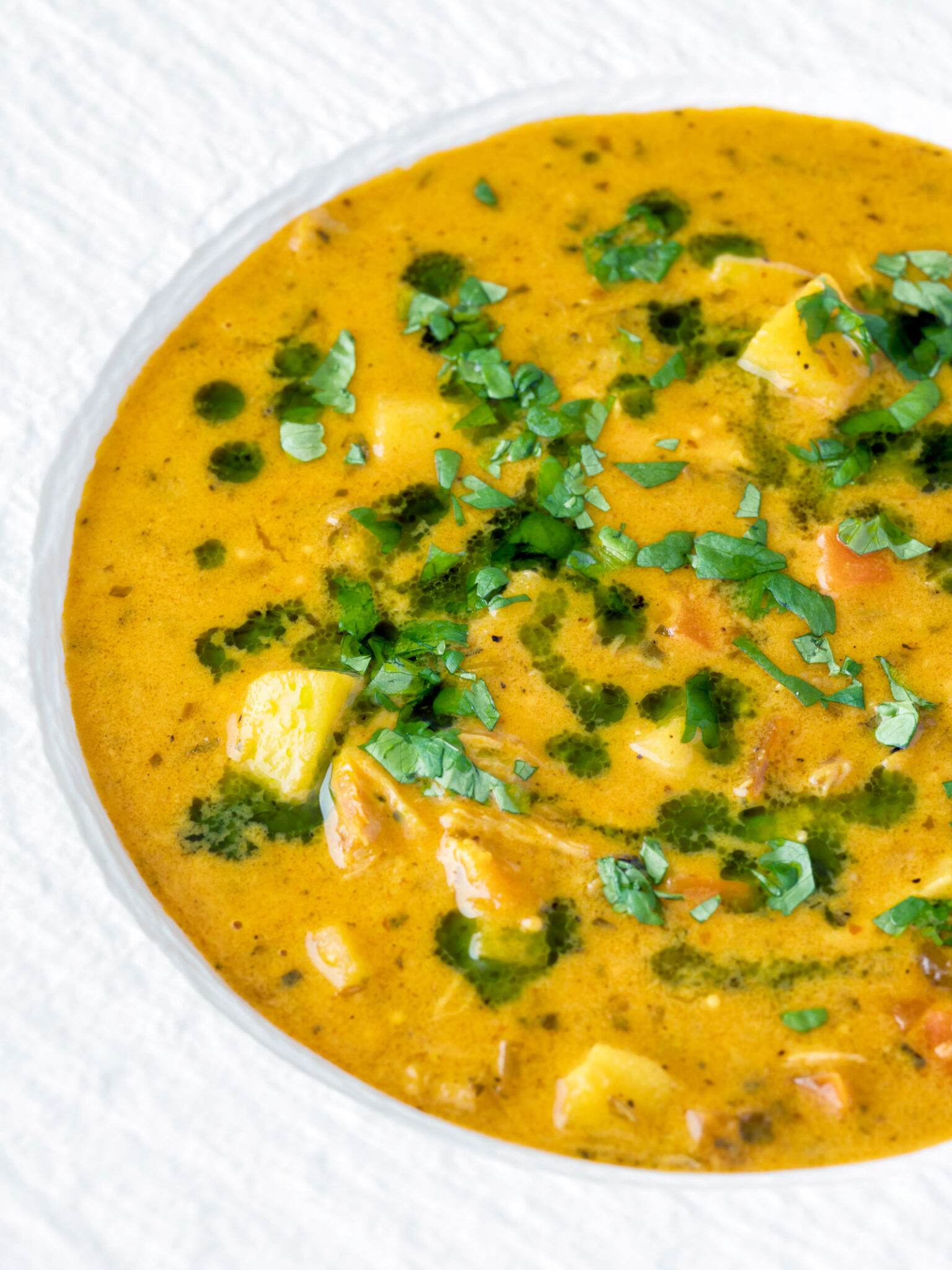 Chicken Mulligatawny Soup with Coconut Milk Krumpli