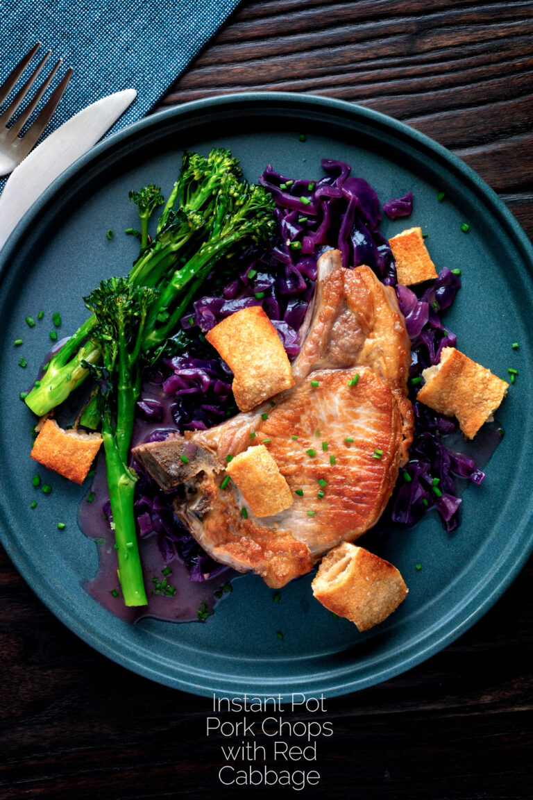 Instant Pot Pork Chops with Red Cabbage Krumpli