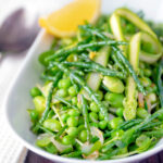 Samphire salad with peas, broad beans and shaved asparagus.