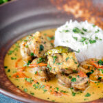 South Indian influenced monkfish curry with coconut milk.