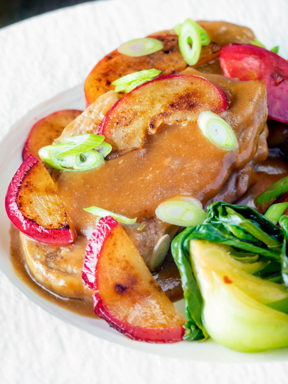 Pork Tenderloin with a Fresh Plum Sauce Krumpli