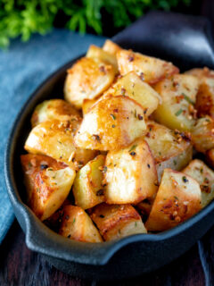 Parmentier potatoes or mini roast potatoes with rosemary and garlic.