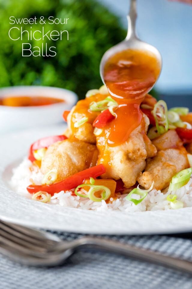 Sweet and Sour Chicken Balls in Crispy Batter Krumpli