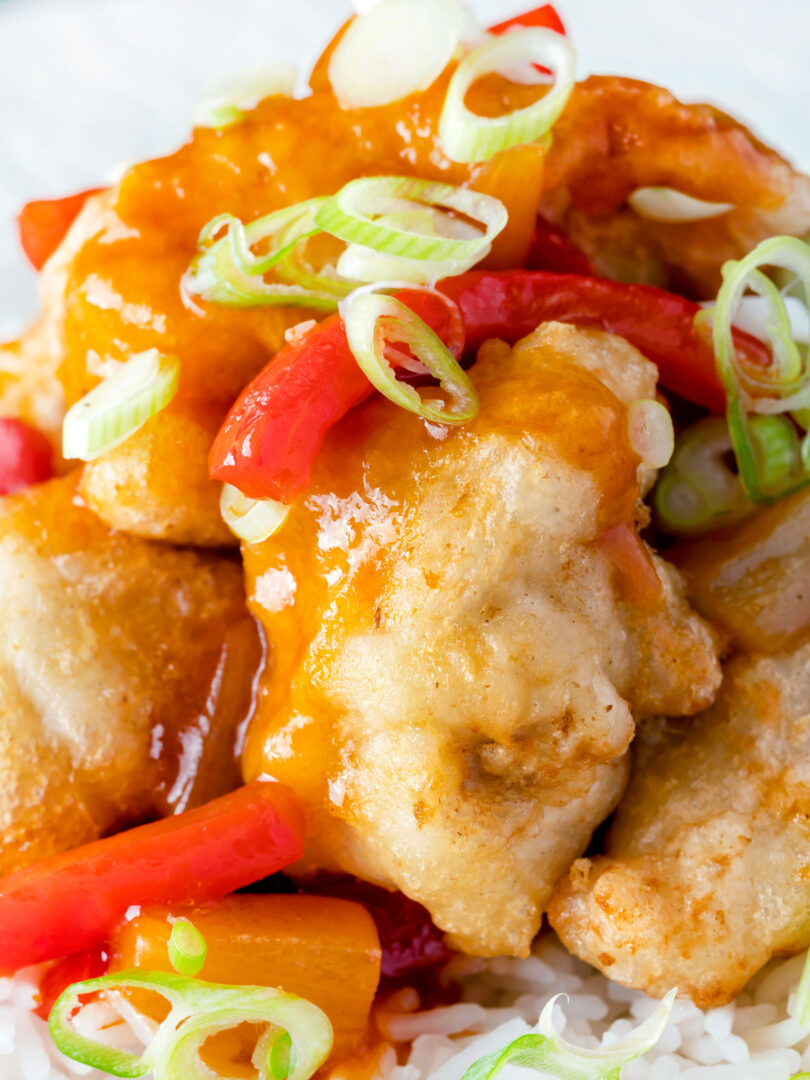 Sweet and Sour Chicken Balls in Crispy Batter Krumpli