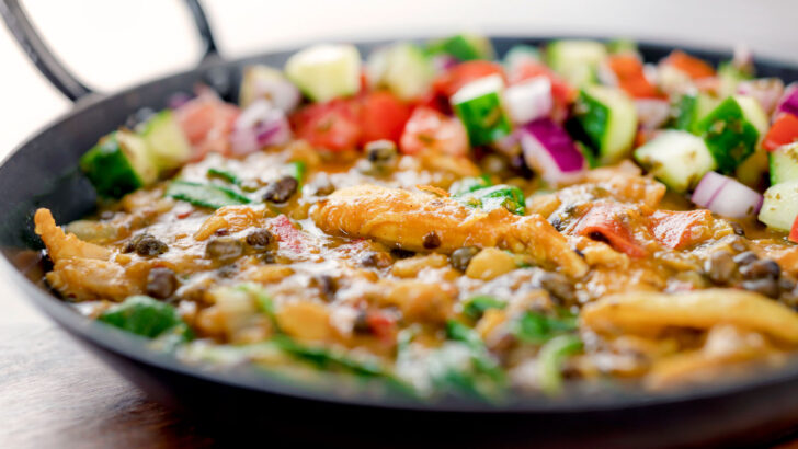 Northern Indian Chicken dhansak lentil curry with kachumber salad.