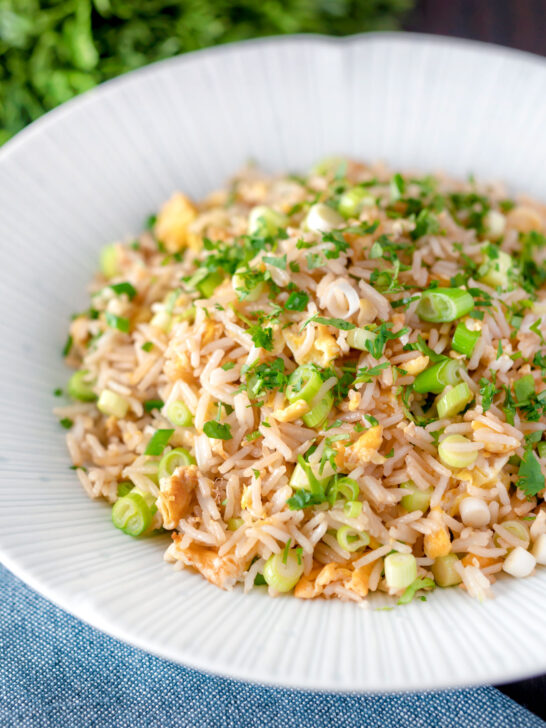Chinese takeaway style egg fried rice.