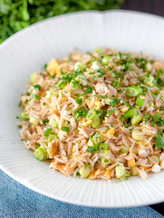 Chinese takeaway style egg fried rice.
