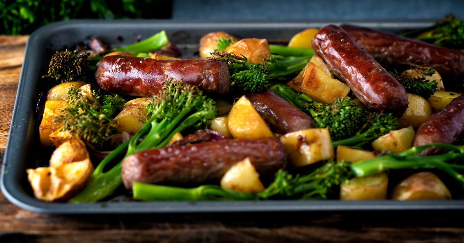 Sausage Tray Bake with Potato and Broccoli