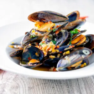 Quick and easy beer steamed mussels with shallot, chilli and garlic.