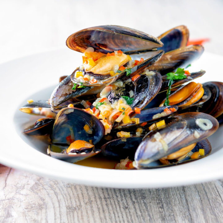 Quick and easy beer steamed mussels with shallot, chilli and garlic.