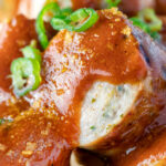 Close up homemade German currywurst with curry ketchup.