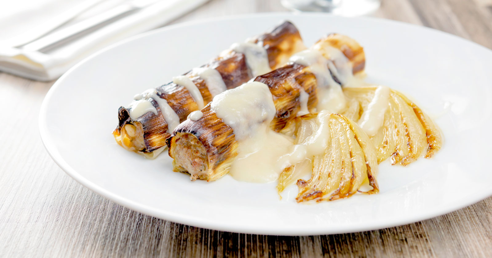 Skinless Sausages Wrapped with Leeks Krumpli