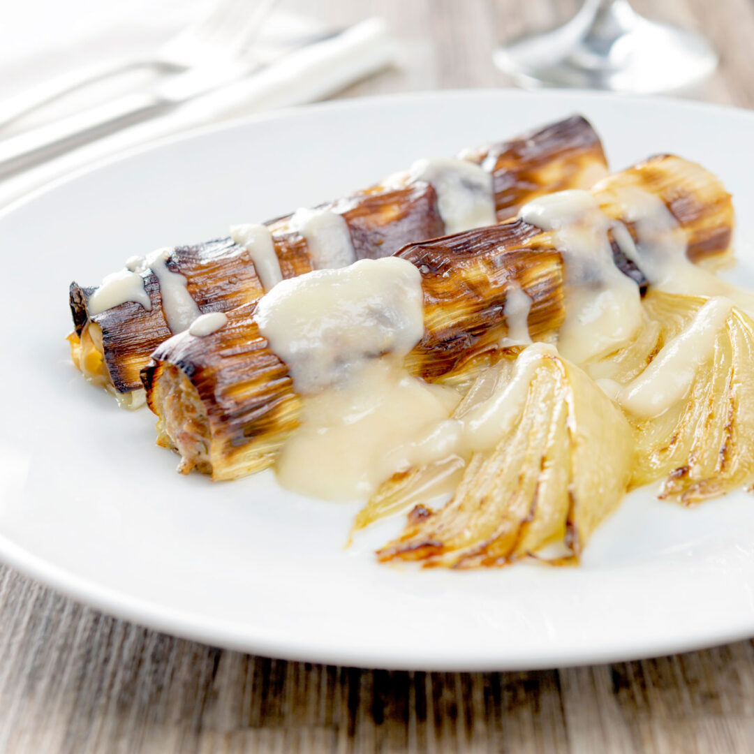 Skinless Sausages Wrapped with Leeks Krumpli