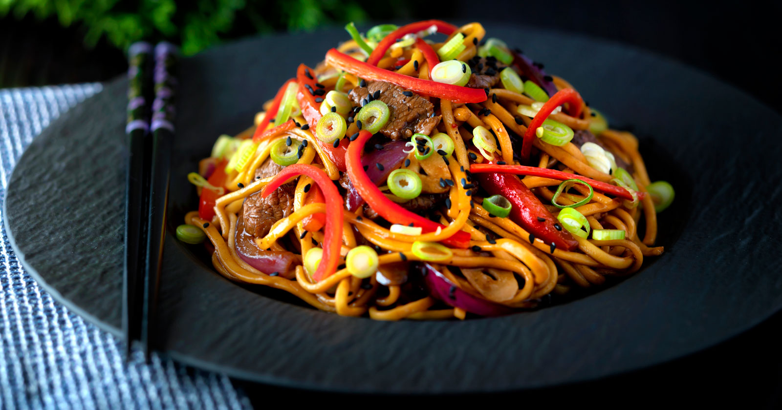 Beef Stir Fry with Noodles and Sweet Chilli Sauce