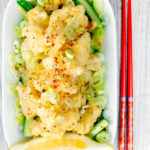 Overhead crispy fried salt and pepper squid.