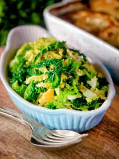 Buttered savoy cabbage with fennel seeds.