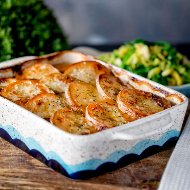 Potato topped lamb Lancashire hotpot with kidneys and oysters.