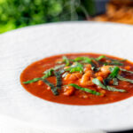 Slow cooker bean and tomato soup with balsamic vinegar.