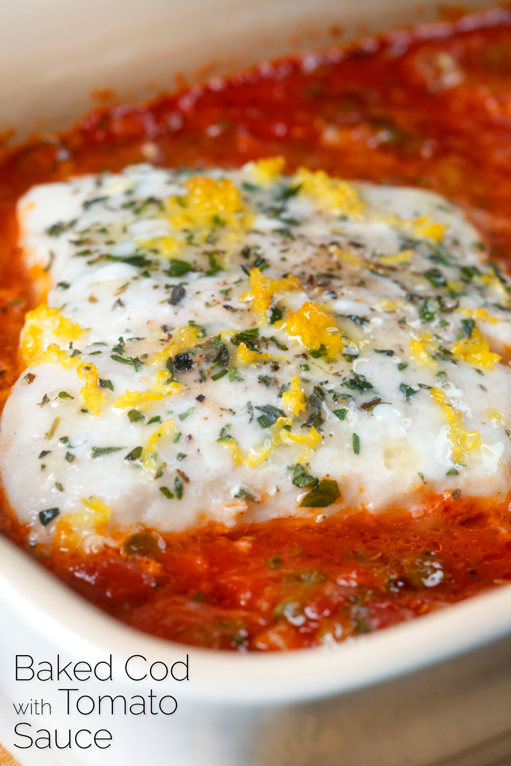 Baked Cod with Tomato Sauce and Capers Krumpli