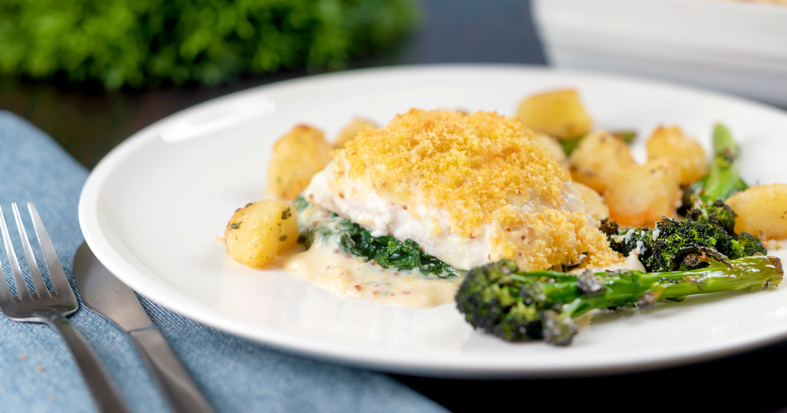 Cod Mornay with Spinach