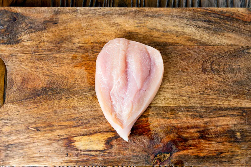 Butterflied chicken breast.