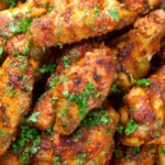 Spicy peri peri chicken wings.