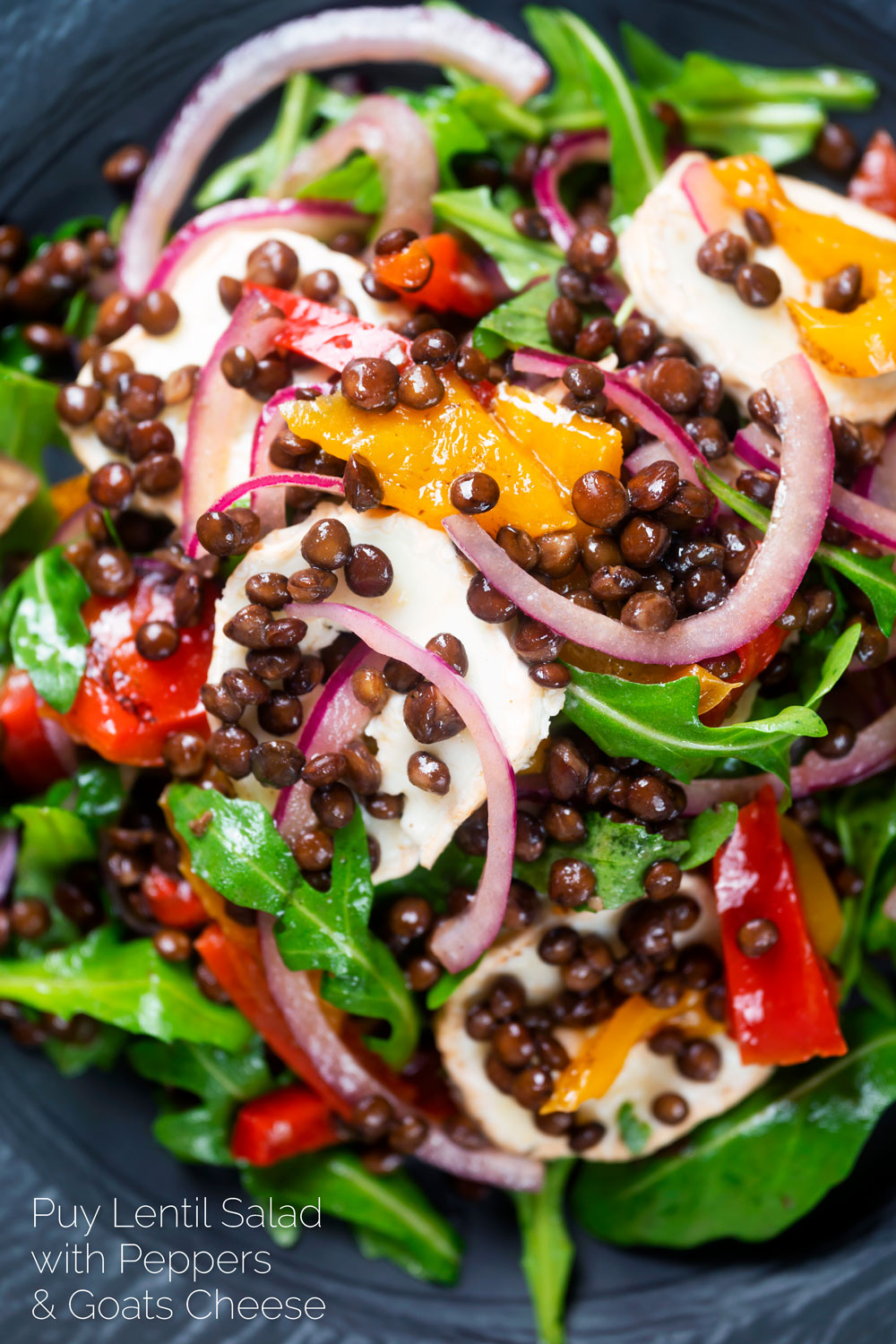 Puy Lentil Salad With Goat Cheese and Peppers Krumpli