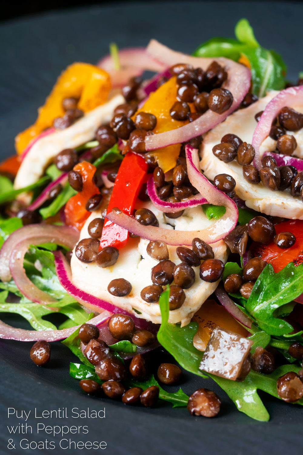 Puy Lentil Salad With Goat Cheese and Peppers Krumpli