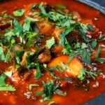 Close-up fasolia, Middle Eastern lamb and butter bean stew.