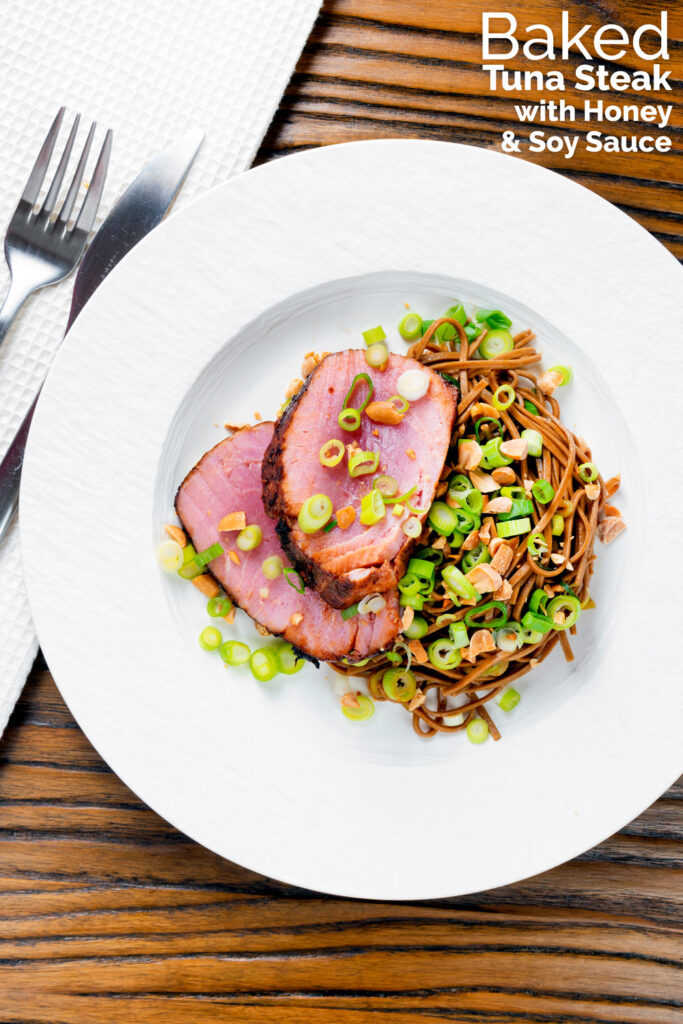 Baked Tuna Steak with Soy Sauce and Honey Krumpli