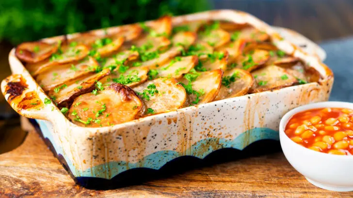 Panacalty and layered corned beef and potato bake from North East England.