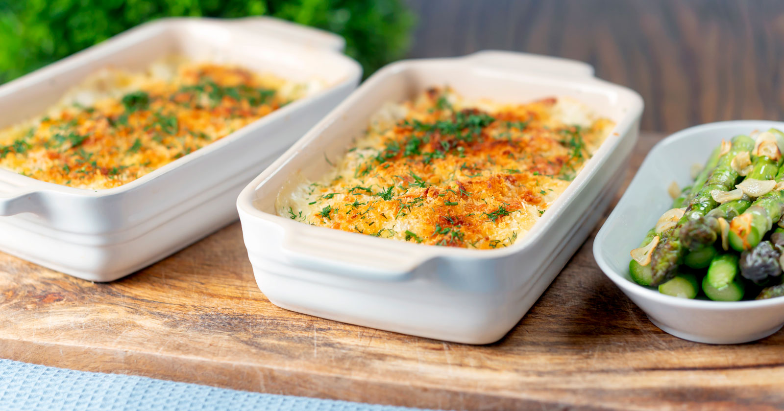 Cheesy Smoked Haddock Gratin with Spinach Krumpli