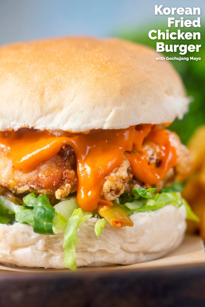 Korean Fried Chicken Burger with Gochujang Mayo - Krumpli