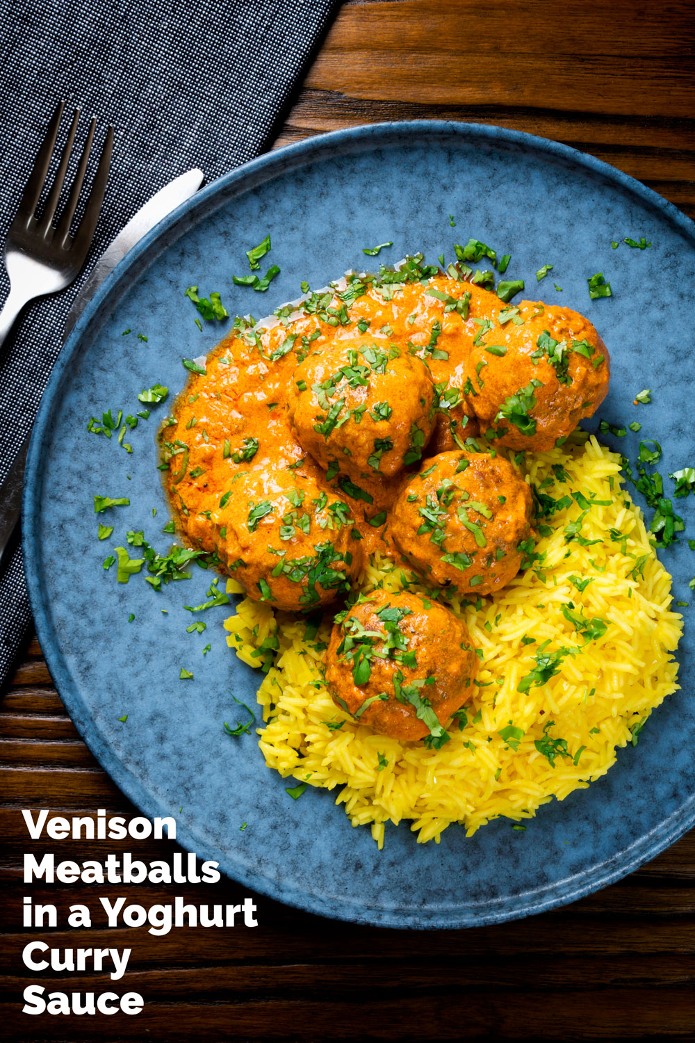 Venison Meatballs in a Yoghurt Curry Sauce Krumpli