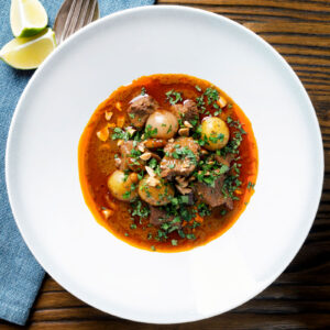 Thai influenced beef massaman curry with potatoes, shallots and peanuts.