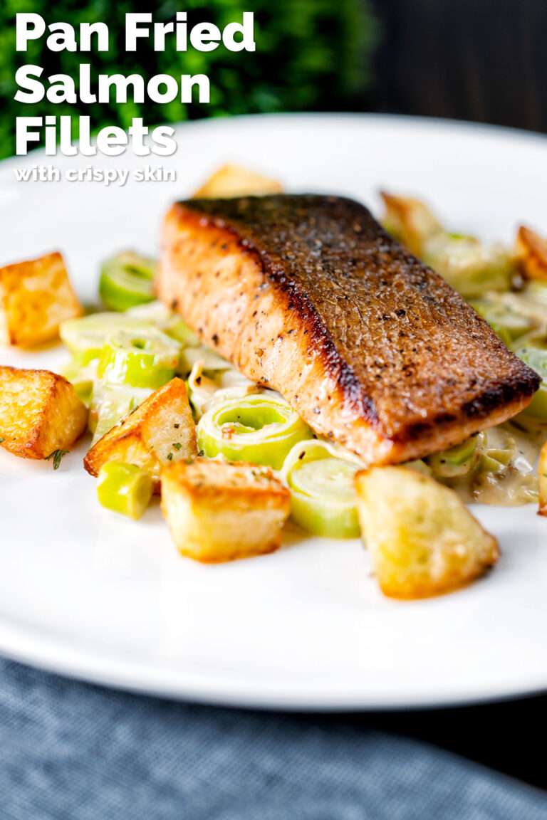 Pan Fried Salmon Fillet with Crispy Skin Krumpli