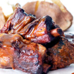 Slow cooker char siu influenced pork ribs.