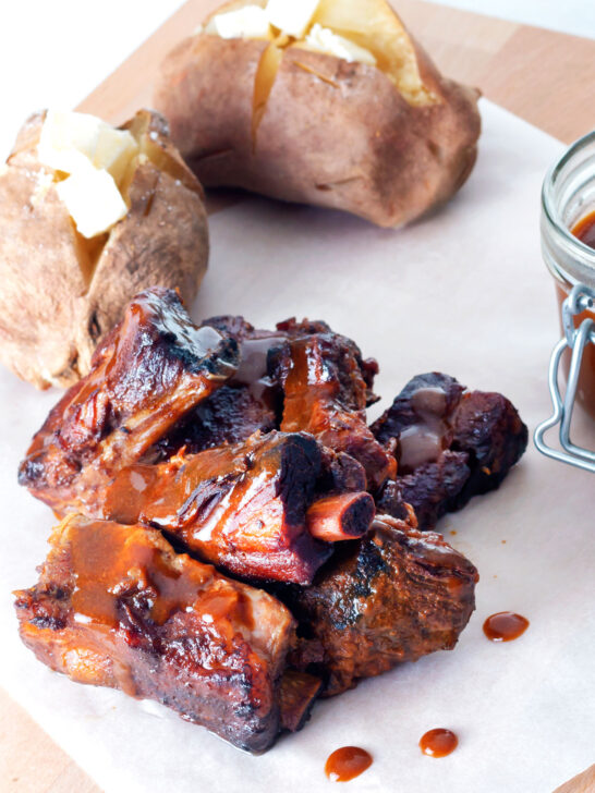 Slow cooker char siu pork ribs.